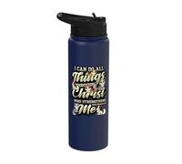 I Can Do All Things Through Christ Who Strengthens Me Cats Stainless Steel Insulated Water Bottle