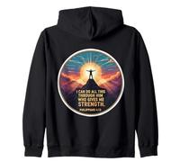 I Can Do All This Through Him Who Gives Me Strength Verse Zip Hoodie