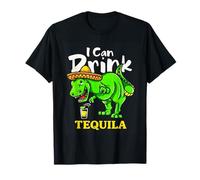 I Can Drink Tequila Funny Dino T-Rex Sombrero Fiesta Pun T-Shirt
