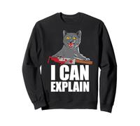 I Can Explain Murderous Cat With Knife Sweatshirt