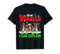 I Can Explain Xmas Three Santa Reindeer Bernese Mountains T-Shirt