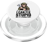 I Can Fix Stupid But It's Gonna Hurt Funny Mechanic Men Pun PopSockets PopGrip for MagSafe