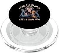 I Can Fix Stupid But It's Gonna Hurt Funny Monkey PopSockets PopGrip for MagSafe