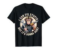 I Can Fix Stupid But It's Gonna Hurt Funny Monkey Value Graphic T-Shirt