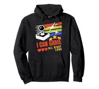 I Can Game All Night Long Retro Arcade Joystick Pullover Hoodie
