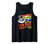 I Can Game All Night Long Retro Arcade Joystick Tank Top