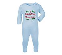 I can get You on The Naughty List [BCX] Baby Romper Jumpsuit with feet, 0-3 Months, Pastel Blue