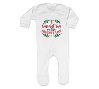 I can get You on The Naughty List [BCX] Baby Romper Jumpsuit with feet, 6-12 Months, White