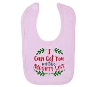 I can get You on The Naughty List [BCX] Cotton Baby bib - Pastel Pink