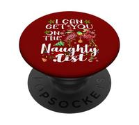 I Can Get You On The Naughty List Flamingo Christmas Lights PopSockets Adhesive PopGrip