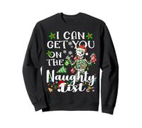 I Can Get You On The Naughty List Skeleton Christmas Lights Sweatshirt