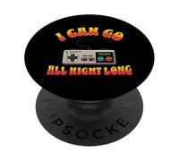 I Can Go All Night Long Retro Gamer Classic Controller PopSockets Adhesive PopGrip