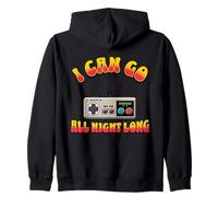 I Can Go All Night Long Retro Gamer Classic Controller Zip Hoodie