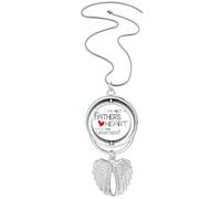I Can Melt My Father's Heart Best Papa Love Pendant Angel Wings Rotating Necklace Jewelry