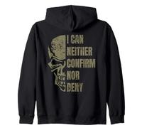 I Can Neither Confirm Nor Deny Glomar Response Skull Design Zip Hoodie