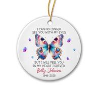 I Can No Longer See You With My Eyes Christmas Tree Hanging Ornament Ceramic Xmas Pendant Double Sided Tree Decorations For Kitchen Wedding Home Decor