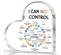I CAN NOT CONTROL Ornament, Mental Health Affirmation Heart, Psychotherapy Affirmations Heart Acrylic Sign,Desk Decor for Social Worker School Counseling Therapy Office,Motivational Gifts