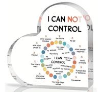 I CAN NOT CONTROL Ornament Signs, Mental Health Affirmation Heart, Psychotherapy Affirmations Heart Acrylic Sign, Desk Decor for Social Worker School Counseling Therapy Office,Motivational Gifts