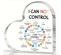 I CAN NOT CONTROL Ornament,Things I Cannot Control Desktop Decor,Mental Health Affirmation Heart,Psychotherapy Affirmations Heart Acrylic Sign for Social Worker Therapy Office