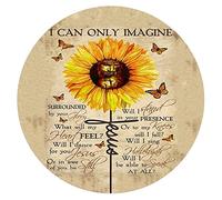 I Can Only Imagine Sunflower Tin Sign Jesus Cross Jesus Sunflower Wreath Decorations Porch Hanging Decoration Home Decor Funny Novelty Coffee Bar Man Cave Round Tin Sign 30cmx30cm