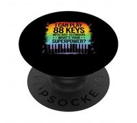 I Can Play 88 Keys Piano Jazz Music Keyboard Player Composer PopSockets Adhesive PopGrip