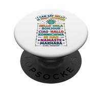 I Can Say Hello Many Languages World Culture PopSockets Adhesive PopGrip
