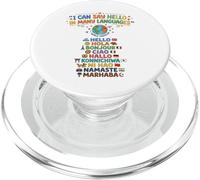I Can Say Hello Many Languages World Traveler PopSockets PopGrip for MagSafe