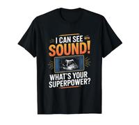 I Can See with Sound Funny Sonography Ultrasound Value Graphic T-Shirt, Men, Black, S