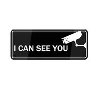 I Can See You Sign For House Door, Plastic Self-Adhesive Signs For Business Home, 10X3 Inches Acrylic For Office Gate Window, No Fade Rust Free