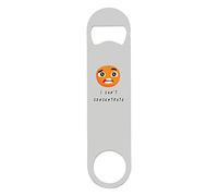 I Can’t Concentrate Orange Juice Funny Fruit and Vegetable (with face) Puns jokebar Blade with Printed Steel Bottle Opener - White Double Sided Print
