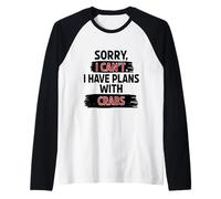 I Can’t Crabs Joke Funny Sarcastic Humor Animal Lover Raglan Baseball Tee