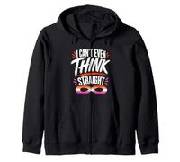 I can t even think straight LGBT Pride Lesbian Zip Hoodie