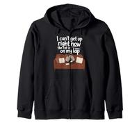 I Can’t Get Up Right Now The Cat Is On My Lap Cat Lover Zip Hoodie