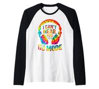 I CAN’T Hear You I’M in DJ Mode Tie-Dye Headphones Graphic Raglan Baseball Tee