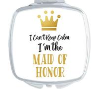 I Can’t Keep Calm I’m The Maid Of Honour Personalised Wedding Statement [WED17] folding compact pocket mirror - silver squared shape