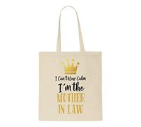 I Can’t Keep Calm I’m The Mother In Law Personalised Wedding Statement [WED17] tote style shopping bag - natural