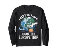 I Can’t Keep Calm It’s My First Europe Trip Map Long Sleeve T-Shirt