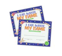 I Can Write My Name Certificate 30pk 8.5x11” Elementary School Students for Teacher Blue Stars End of The Year Awards Handwriting Reading