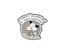I Cannot Live Laugh Love In These Conditions Screaming Possum Enamel Pin, Funny Opossum Dark Humor Pin Badge, Sarcastic Trash Possum Meme Badge Brooch, Mental Health Anxiety Humor Lapel Brooches