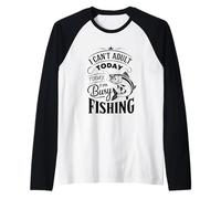 I Can't Adult Today Busy Fishing Humor Raglan Baseball Tee