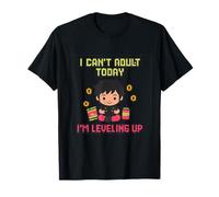 I Can't Adult Today I'm Leveling Up Gamer Pixel Art T-Shirt