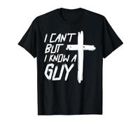 I Can't But I Know A Guy Christian Cross Faith Value Graphic T-Shirt, Men, Black, M