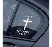 I Can't But I Know A Guy Jesus Christian Cross Vinyl Decal,Christian Car Stickers for Men,Religious Vinyl Decals for Bumper,Waterproof Bumper Decal for RV SUV Window Bottle Trucks Cars Laptop