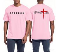 I Can't But I Know A Guy Shirt Men, Freedom Graphic Tees for Men Short Sleeve Tops Pink