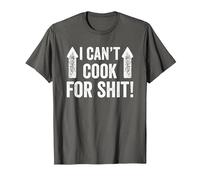 I Can't Cook for Shit Funny T-Shirt, Men, Asphalt Grey, 6X-Large