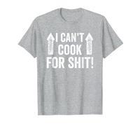 I Can't Cook for Shit Funny T-Shirt, Men, Heather Grey, Medium