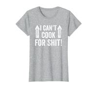 I Can't Cook for Shit Funny T-Shirt, Women, Heather Grey, Medium