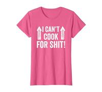 I Can't Cook for Shit Funny T-Shirt, Women, Pink Heather, Large