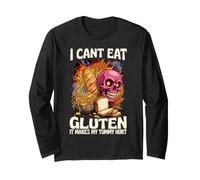 I Cant Eat Gluten It Makes My Tummy Hurt Funny Gluten Celiac Long Sleeve T-Shirt