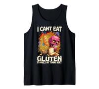 I Cant Eat Gluten It Makes My Tummy Hurt Funny Gluten Celiac Tank Top